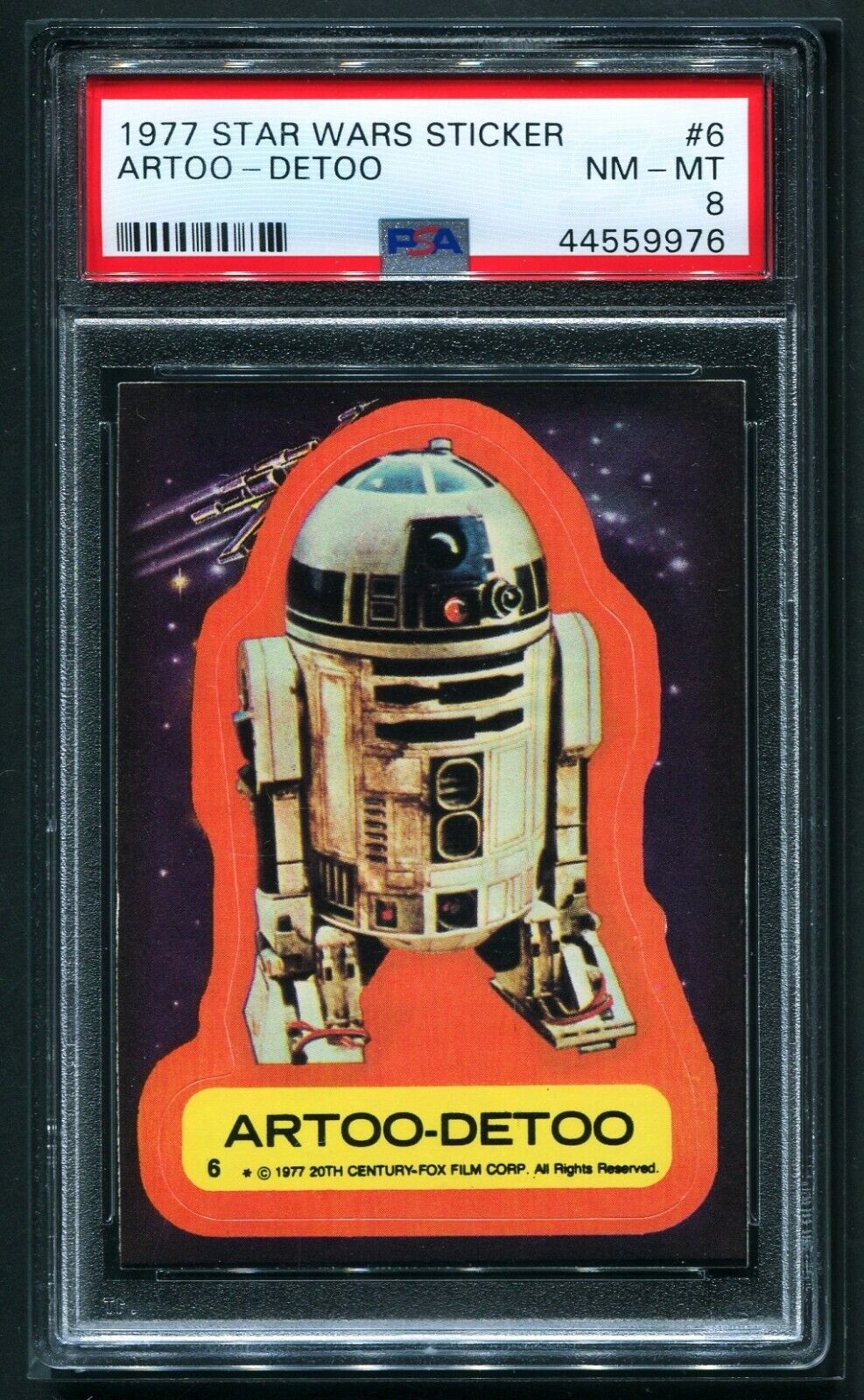1977 Star Wars Sticker 1st Series #6 ARTOO-DETOO PSA 8 NM-MT