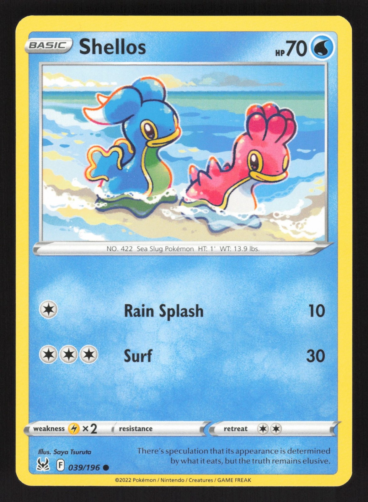 English NM Shelos 039/196 SWSH11 Pokemon SWSH11: Lost Origin
