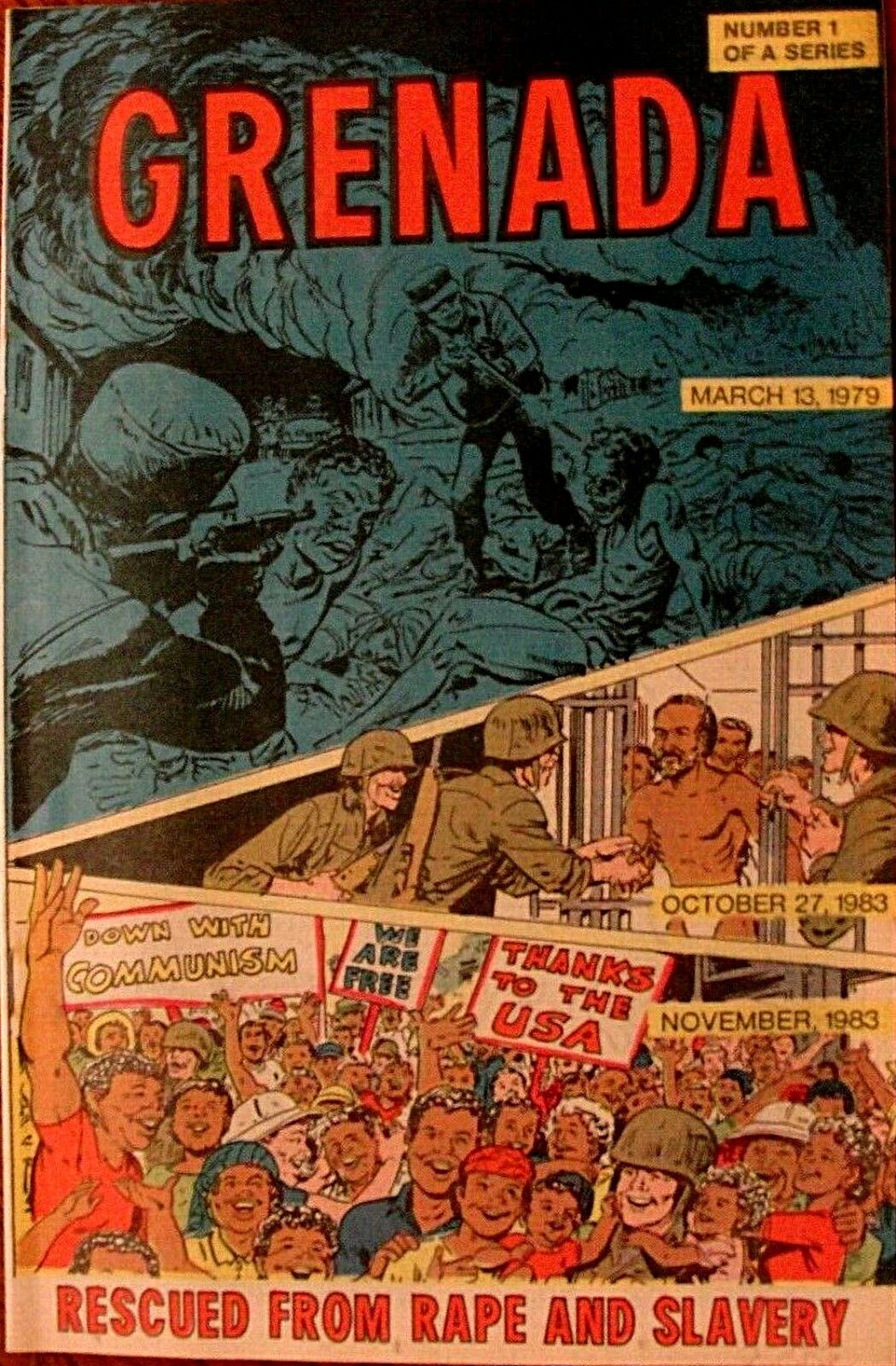 GRENADA RESCUED FROM RAPE & SLAVERY 1 NM 1984 GIVEAWAY PROMO NM CIA C.I.A. COMIC