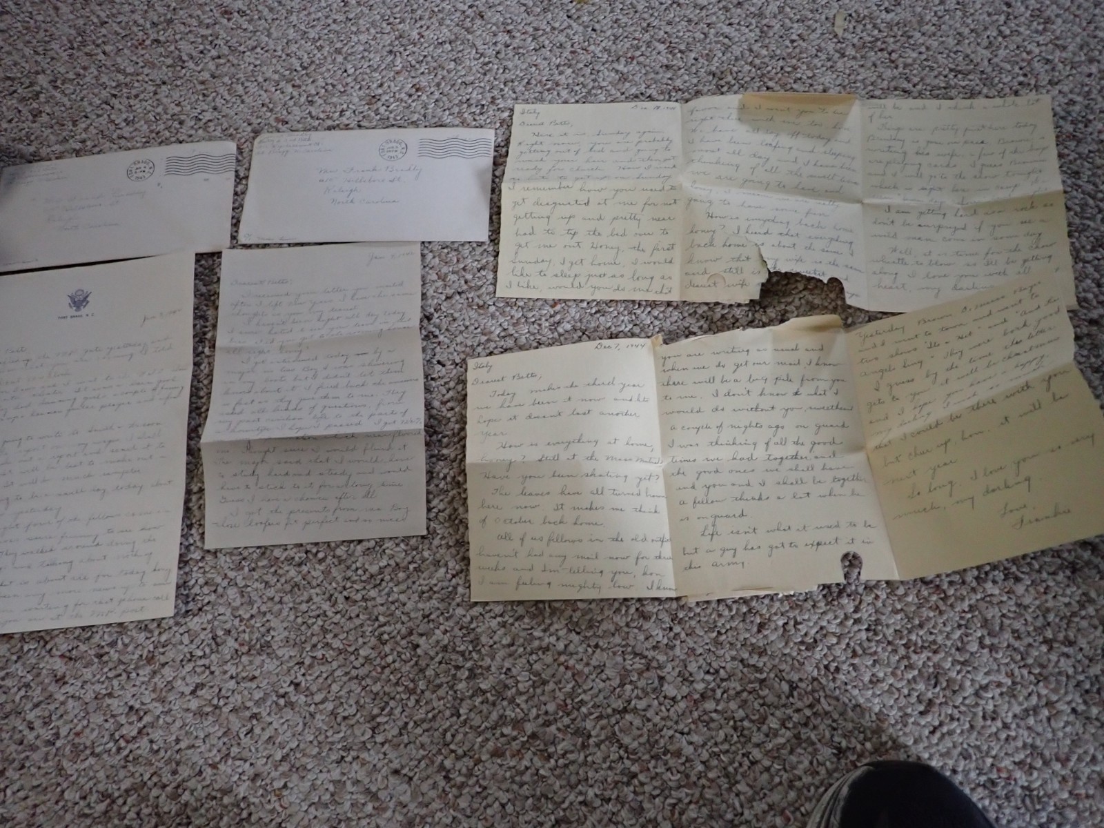 ww11  u s army  Springfield Massachusetts letters fort Bragg N.C.   bx  z#1