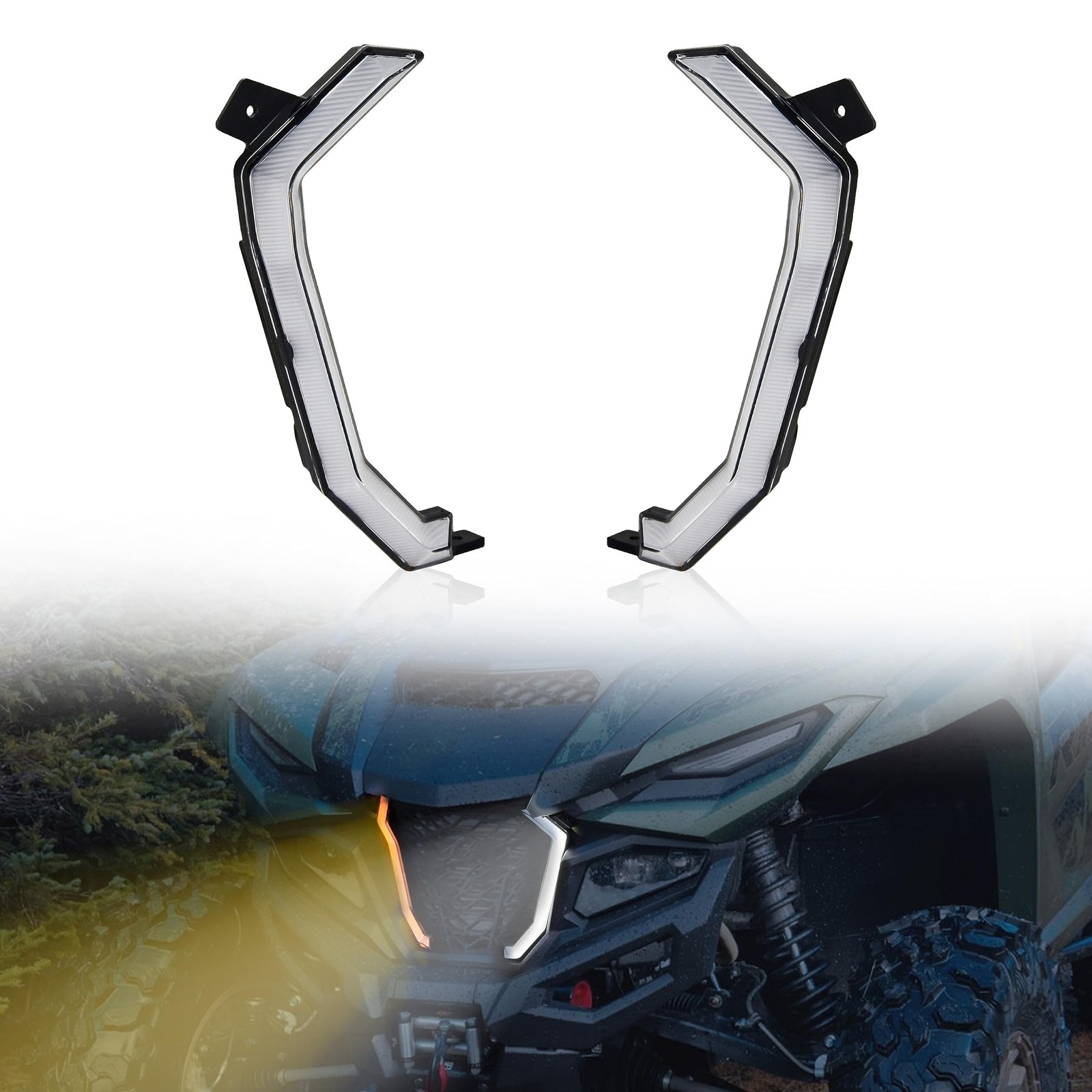 SAUTVS Front Grill Accent Fang Lights for Yamaha RMAX 1000, LED Grille Lights...
