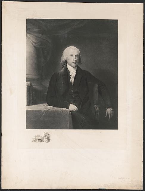 Photo:James Madison Portrait 1897 Boston Engraved Print
