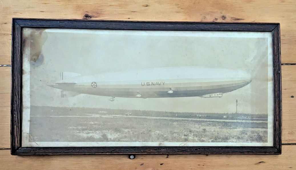 ANTIQUE PANORAMIC AIRSHIP PHOTO ZR-3 USS LOS ANGELES DIRIGIBLE ZEPPELIN