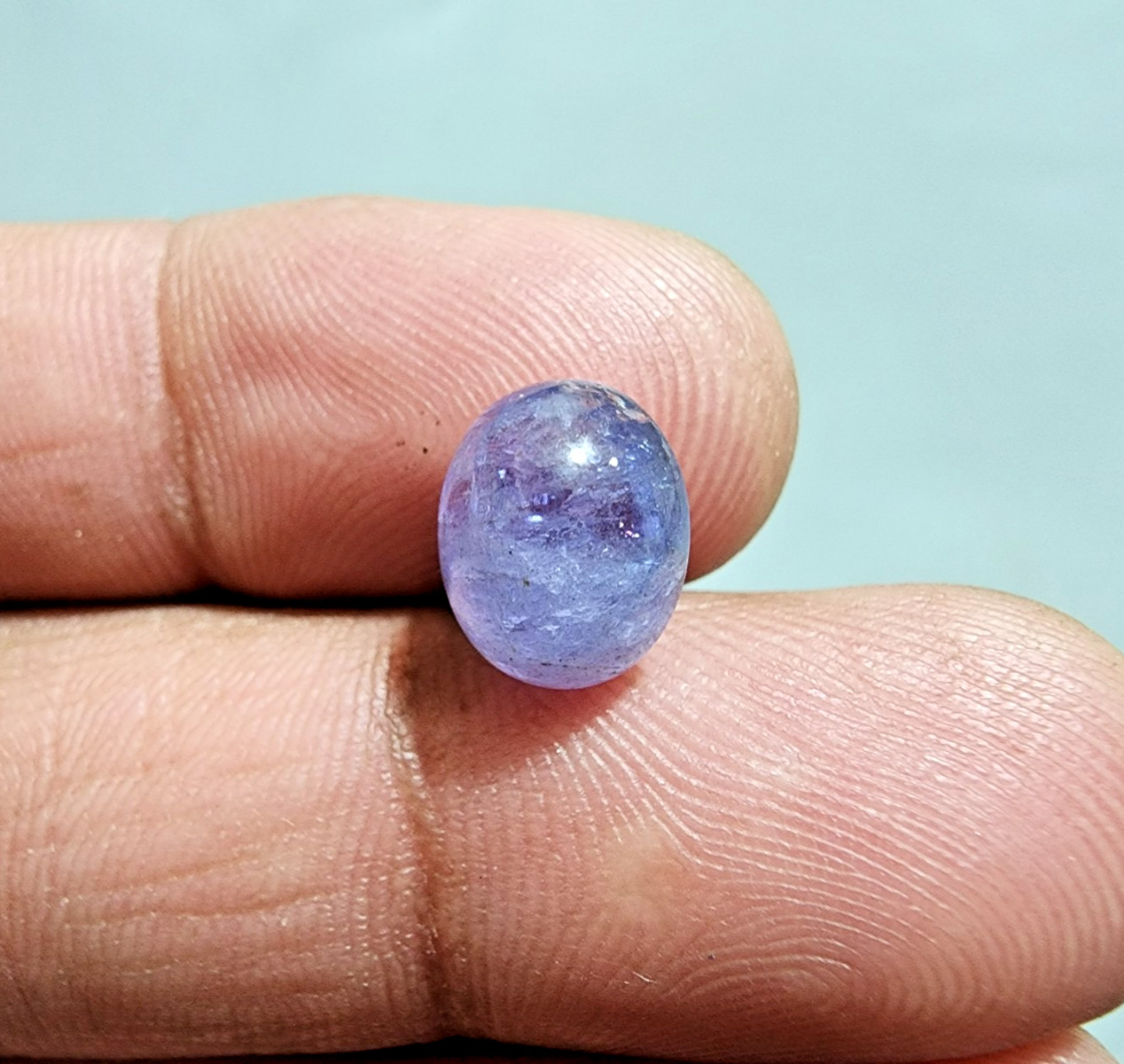 100%Natural Blue Tanzanite 5.75 Ct Oval Cabochon – Gorgeous Gem for Jewelry