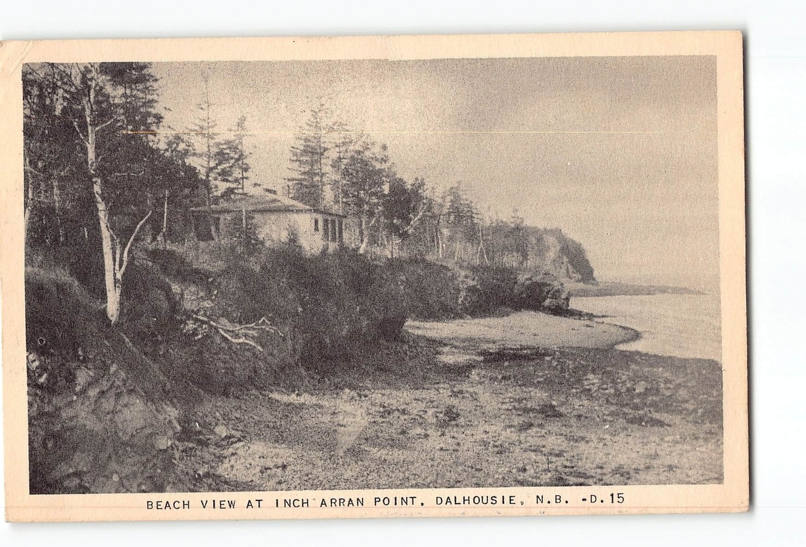 Dalhousie New Brunswick Canada Postcard 1955 Beach View At Inch Arran Point