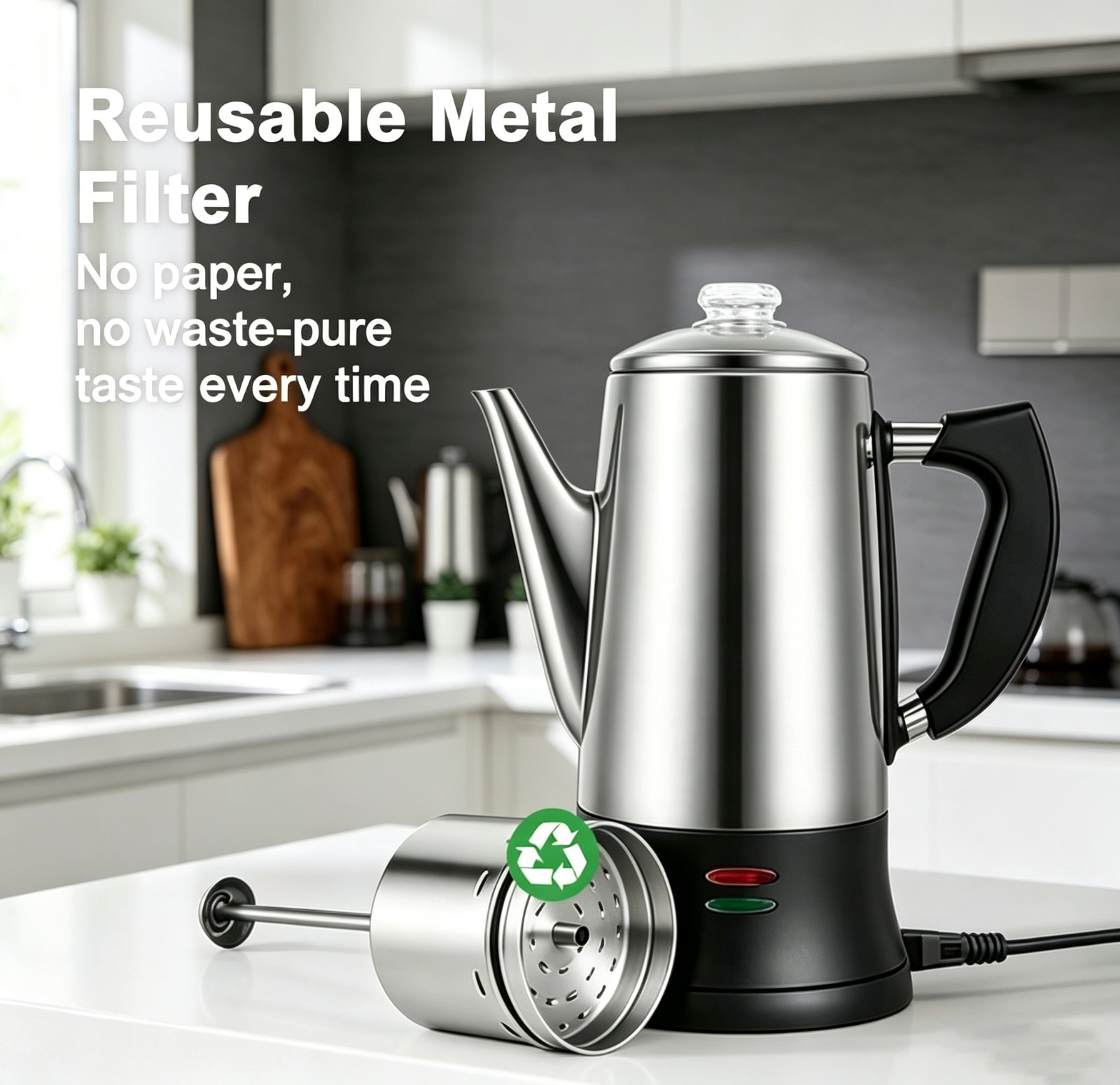 SOTECH 12Cup coffee Electric Percolator w/Cool-Touch HandleUS Plug 110v【auction】