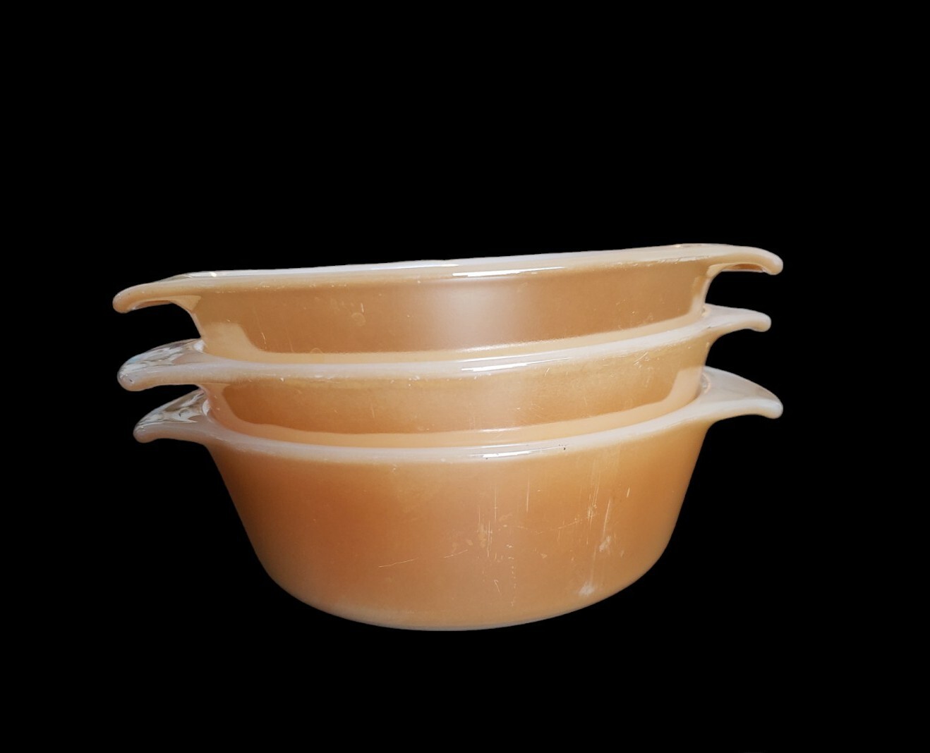 Set of 3 Vintage Anchor Hocking Fire King 8 oz Bowls #472, Made In the USA
