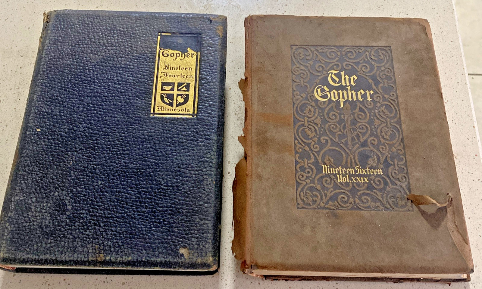 Antique 1914 & 1916 THE GOPHER UNIVERSITY OF MINNESOTA Yearbooks 
