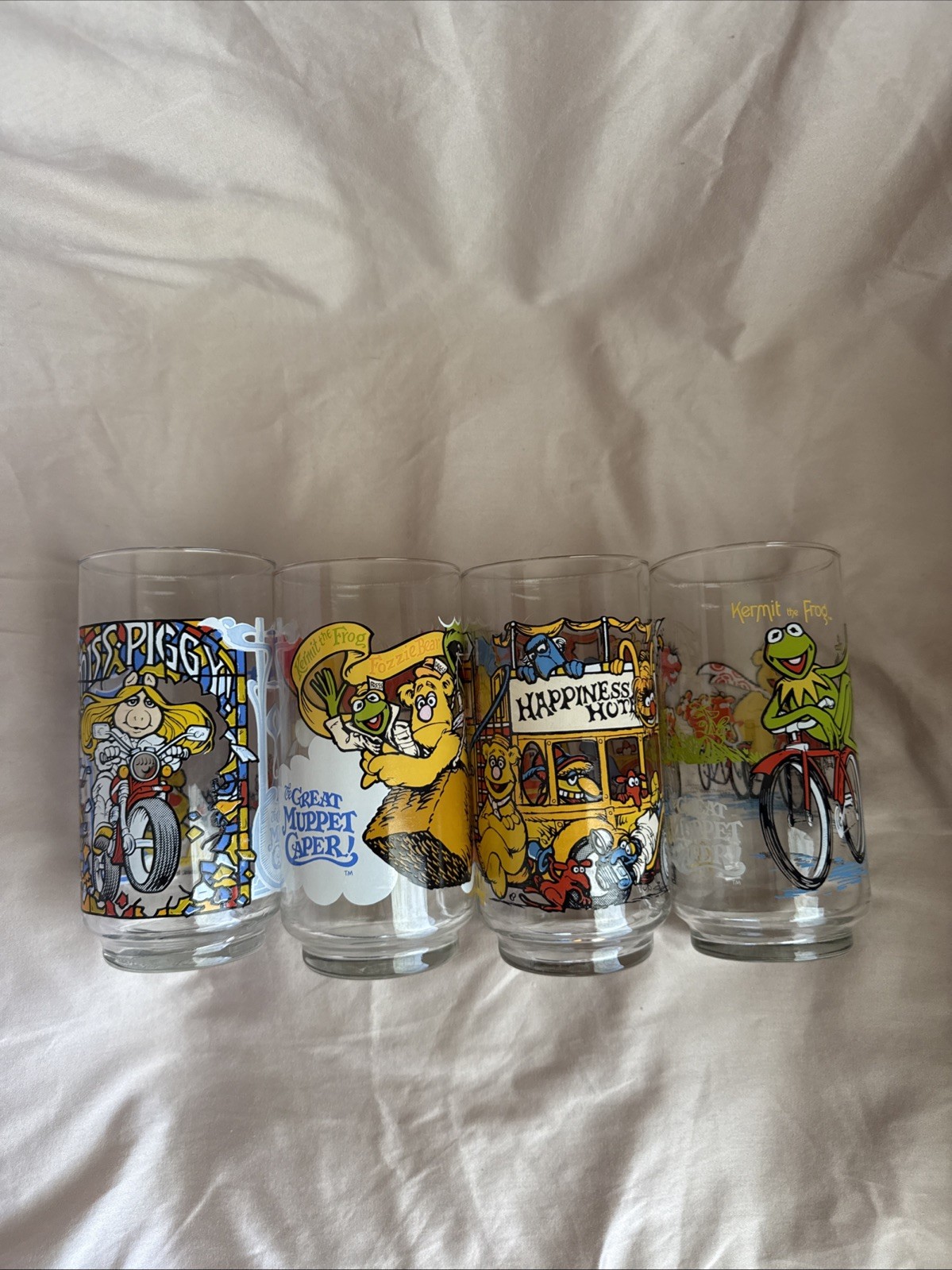 Vintage 1981 McDonald’s Great Muppet Caper Glasses Complete Set of 4 Muppets