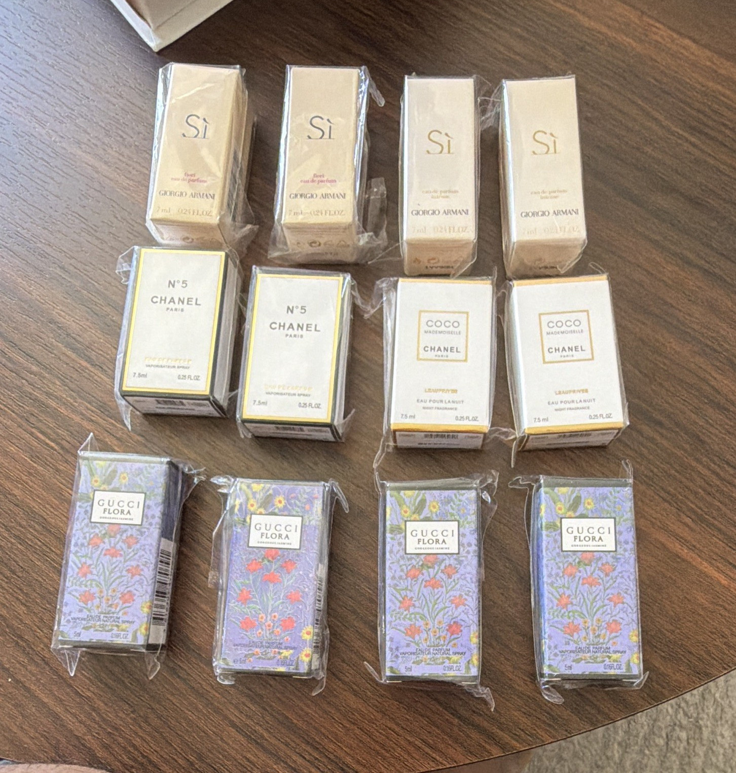 Chanel Giorgio Armani Gucci Boxed Perfume Miniatures Mixed Lot Si No. 5 Flora