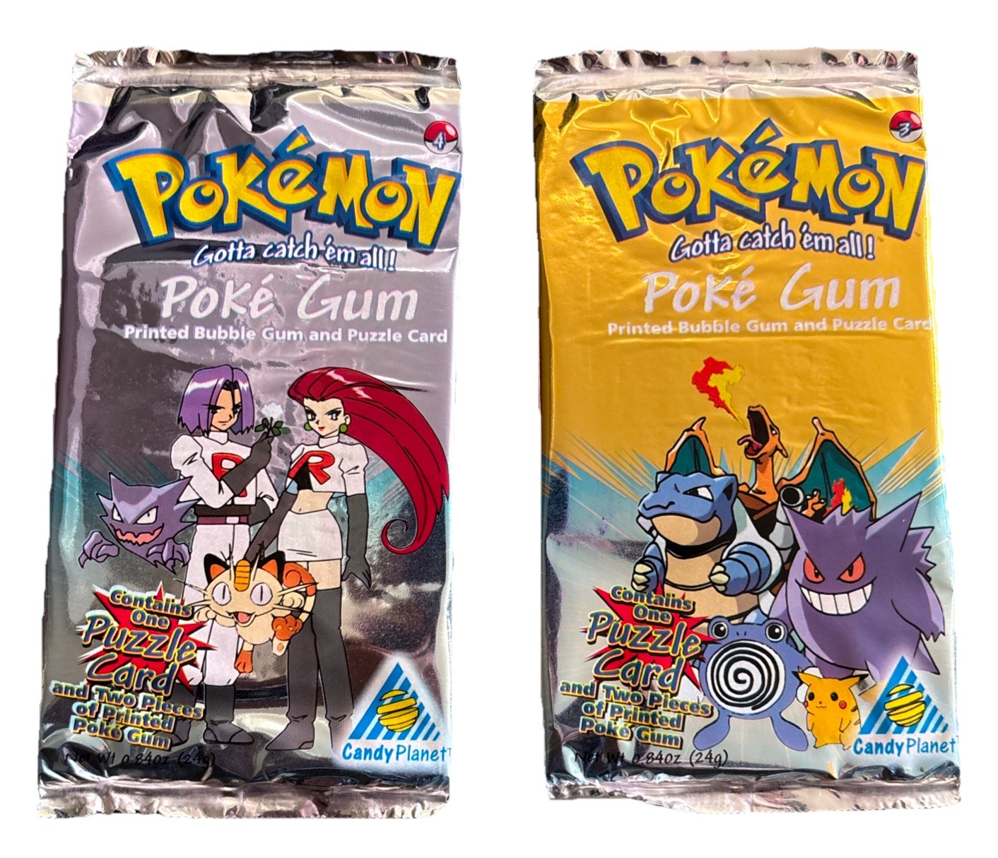 (2) Pokemon Candy Planet Pokegum Team Rocket NEW Sealed Packs 1999 New York Foil