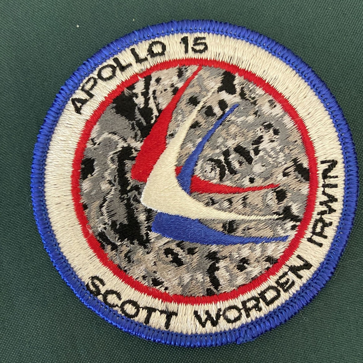 NASA Apollo 15 Mission Patch Scott Worden Irwin, Excellent Condition