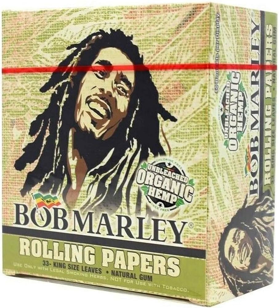 BEST PRICES  Bob Marley Unbleached Hemp Rolling Papers King Size Full Box of 50