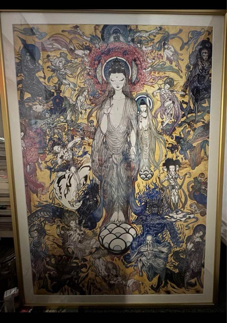 Yoshitaka Amano Lotus Sutra Poster Nichiren Buddhist Art Modern Painting