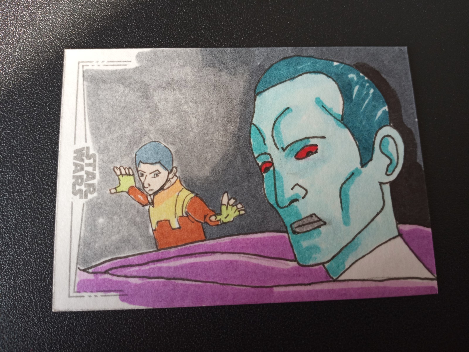 2024 Topps Star Wars Admiral Thrawn 1/1 Sketch Art Card Sean Edward Pence Auto