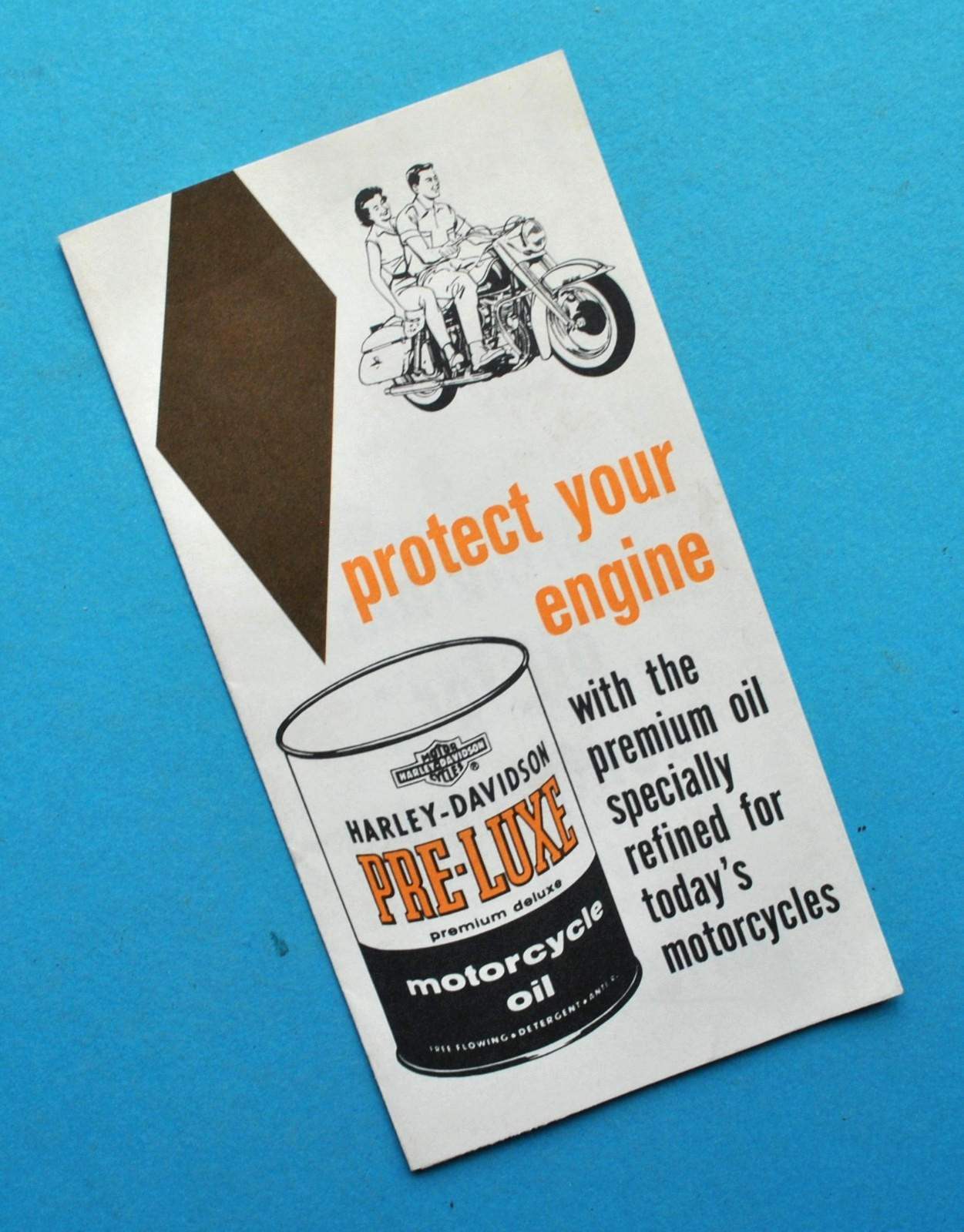 Original 1963 Harley Davidson Brochure Pre-Luxe Motorcycle Oil FL FLH XLH  XLCH
