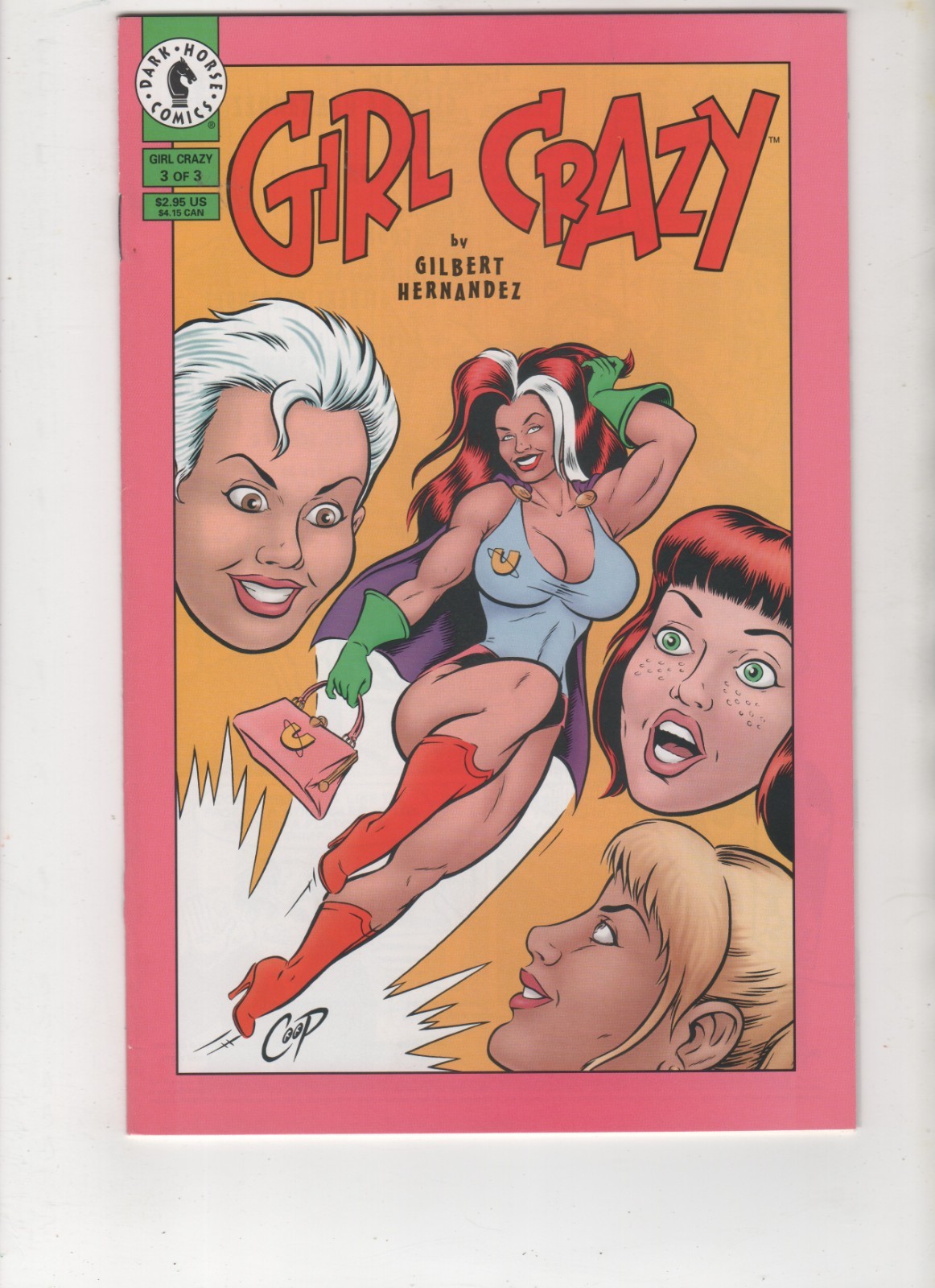 Girl Crazy #3, Coop Cover, Gilbert Hernandez, NM- 9.2, 1st Print, 1996