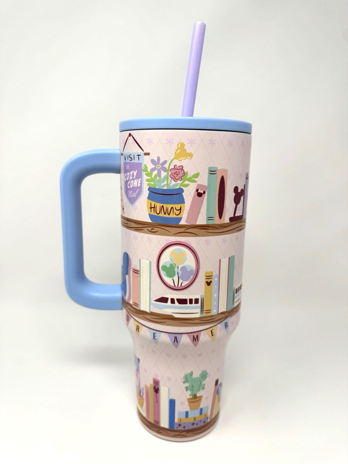 2026 Disney Parks Main Street Monorail Bookshelf Dreamer Tumbler 44 Oz New