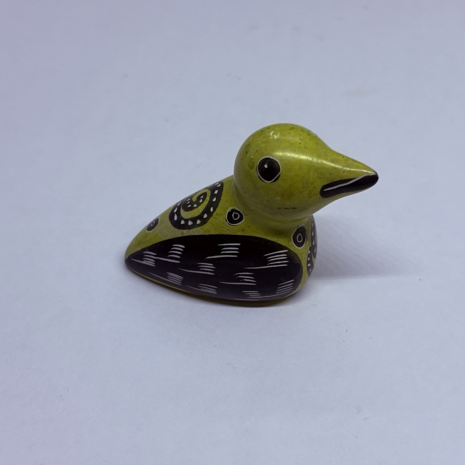 Vintage Mexican Heavy Resin Painted Bird Mini Figurine Paperweight Folk Art 7