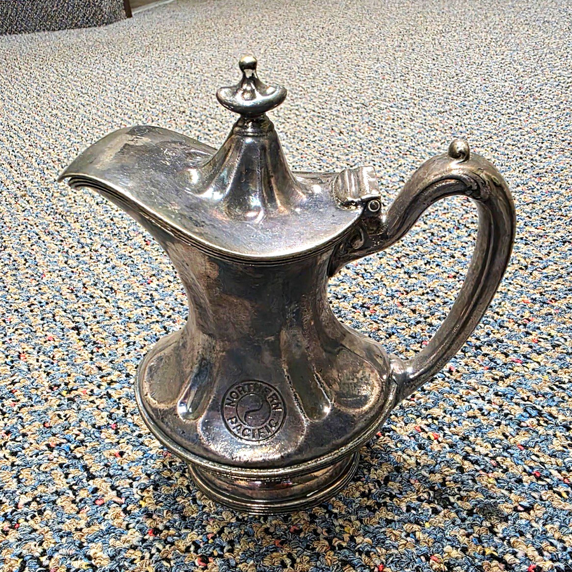 Reed and Barton Northern Pacific Railroad Silverplate Creamer Pitcher with Lid