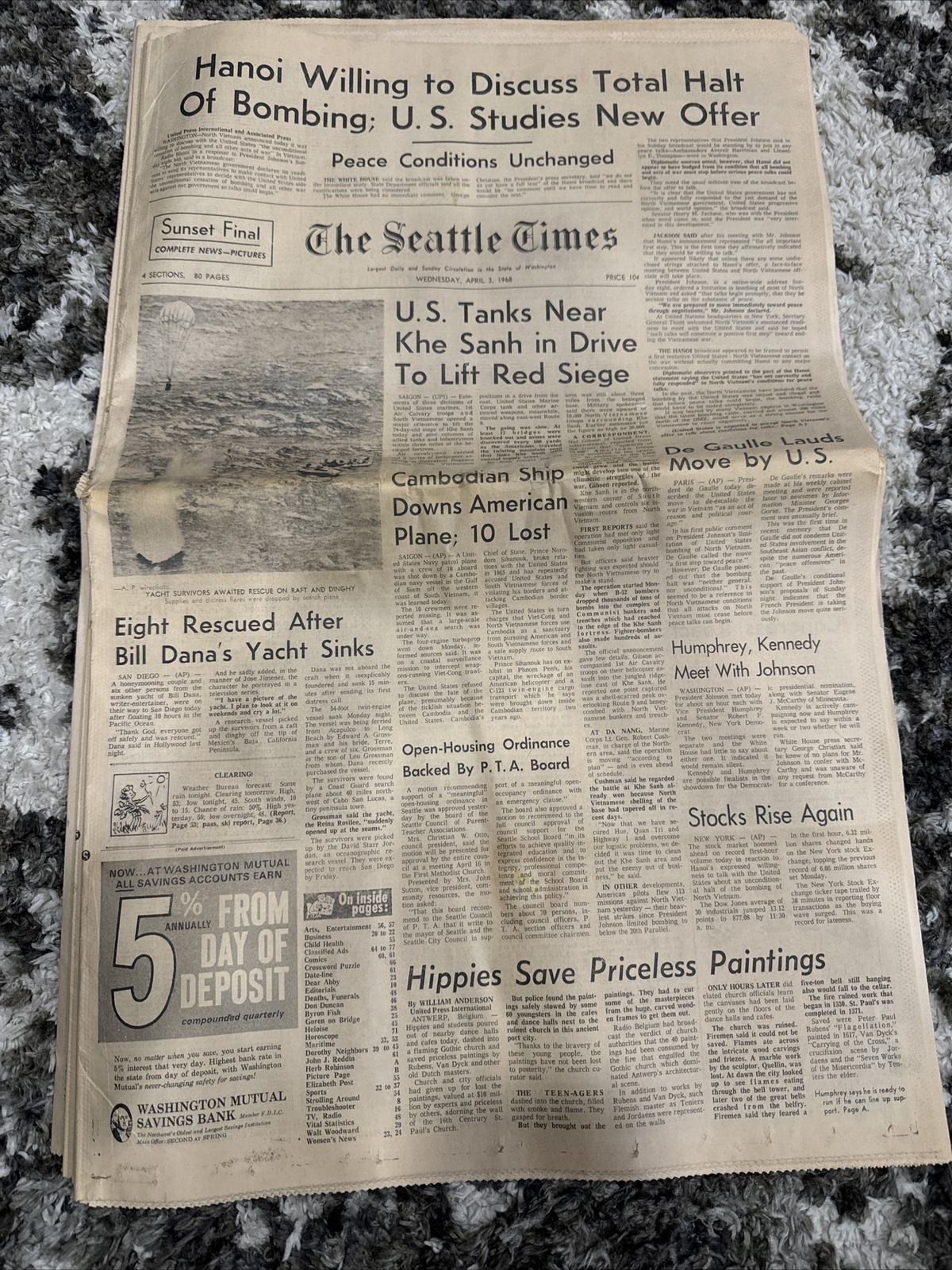 seattle times newspaper April 3, 1968