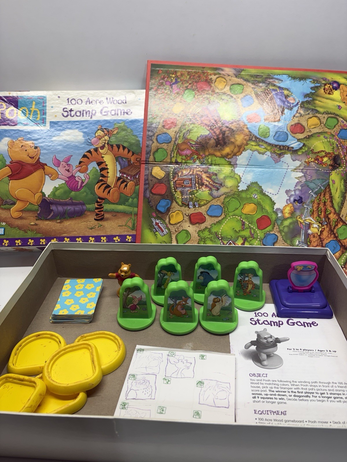 Vintage 1997 Disney Winnie The Pooh 100 Acre Wood Stamp Game 99% COMPLETE