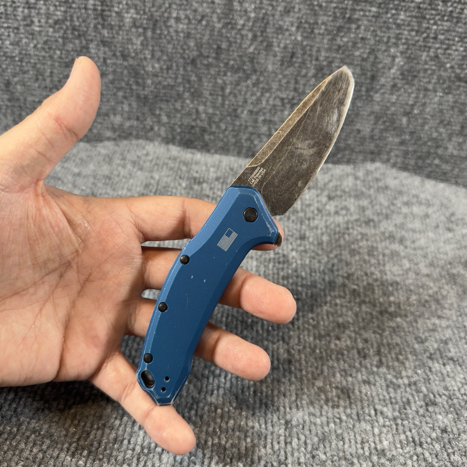 Kershaw Knife Blue 1776NBBW Liner lock Folding EDC Assisted Open Drop Point EUC