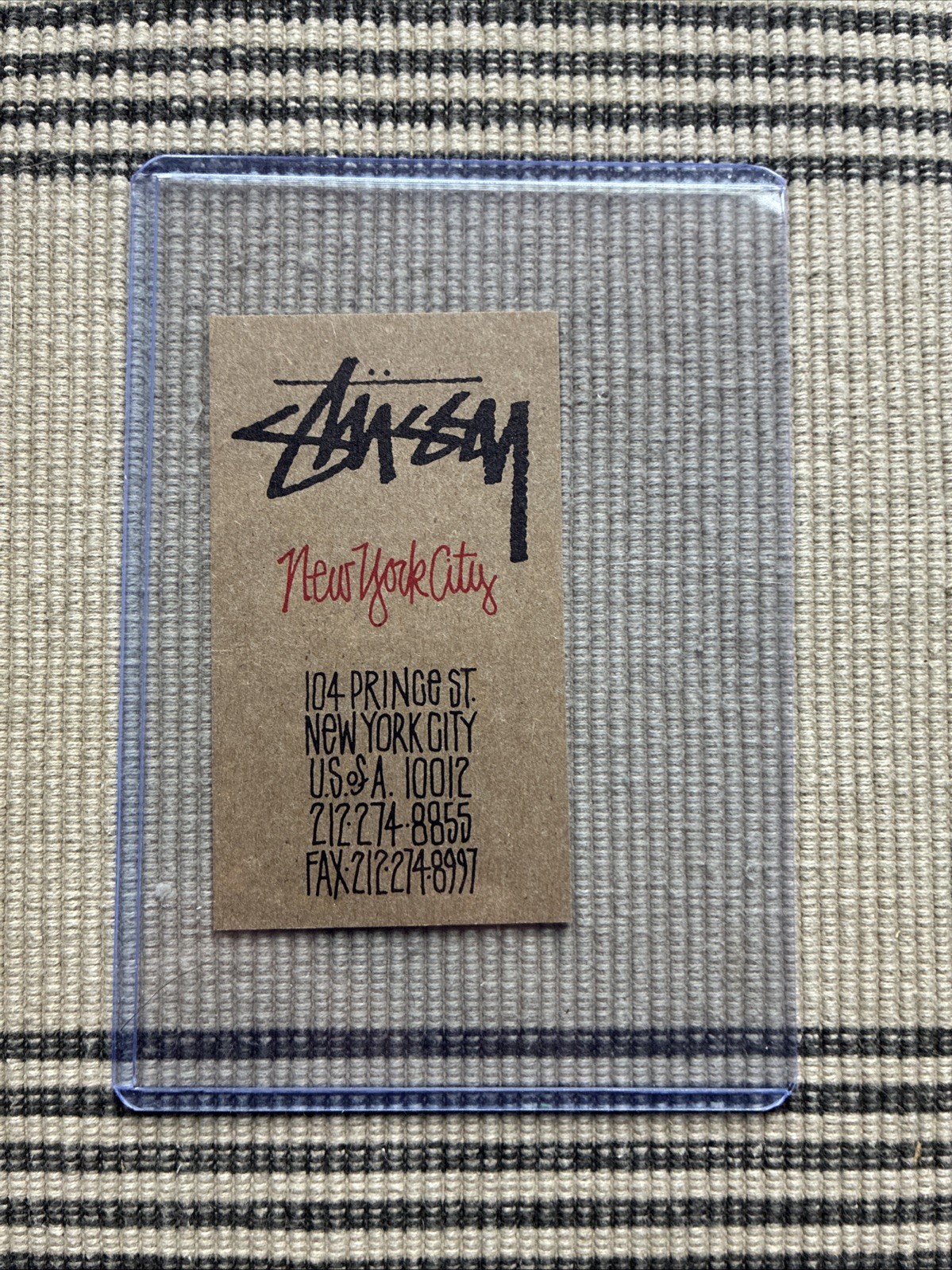 Vintage 90’s Stussy NYC Original First Location Business Card