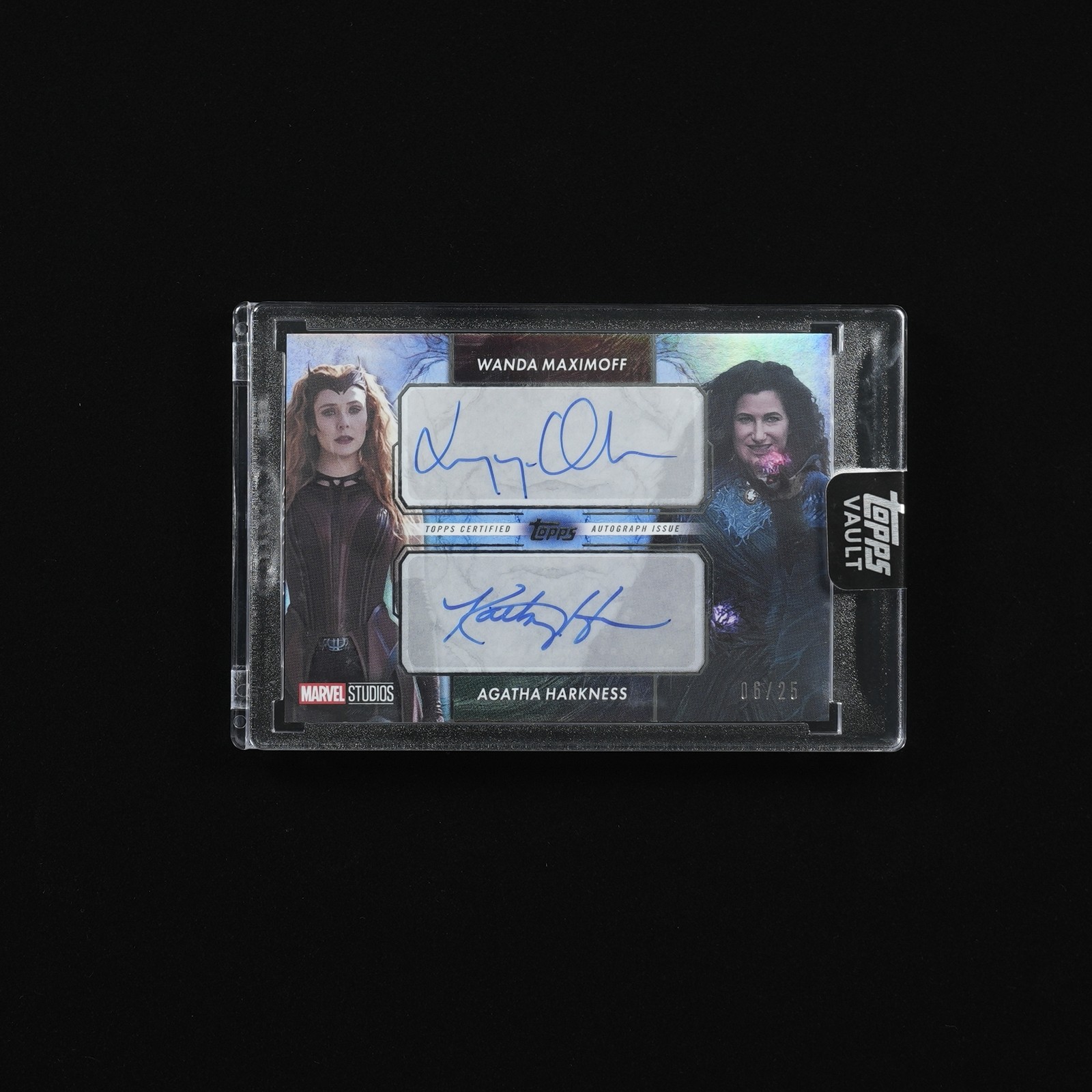 2026 Topps Marvel Vault Dual Auto Elizabeth Olsen Wanda Agatha /25 MD-EK