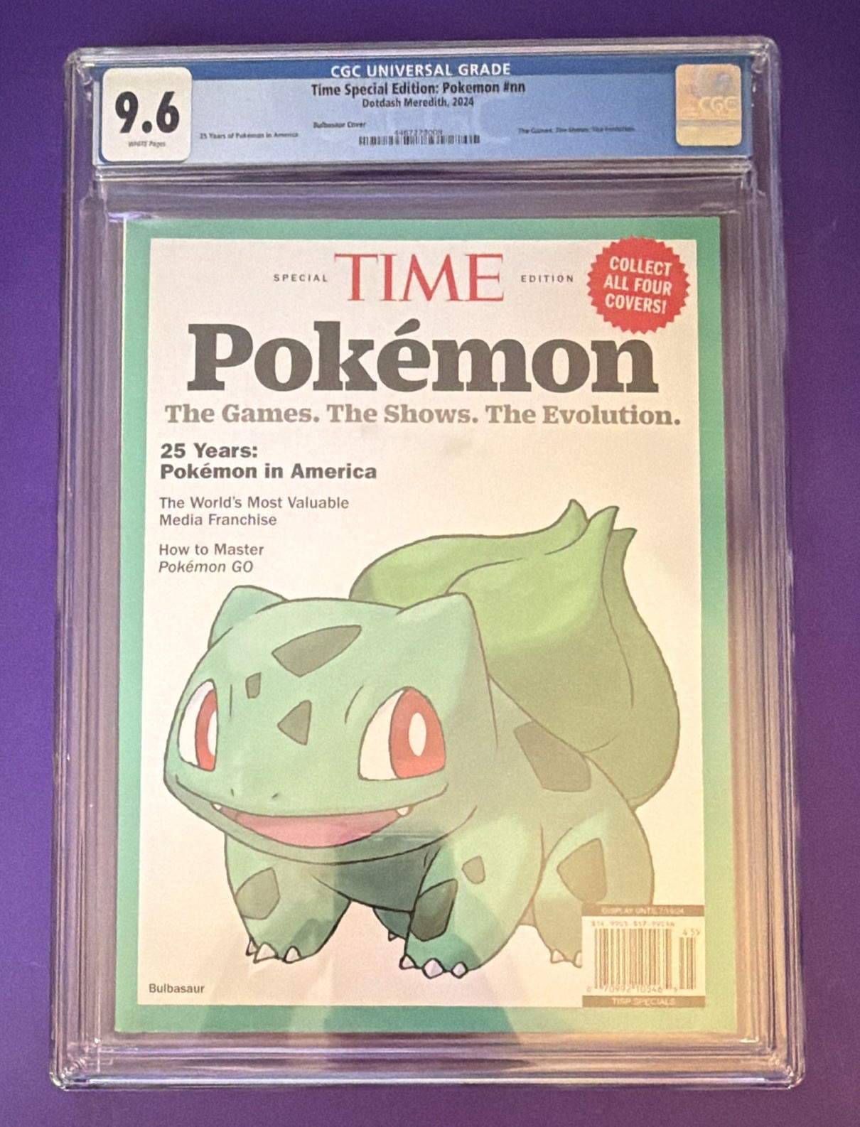 FIRST PRINT Time Special Edition: Pokemon Edition Bulbasaur CGC 9.6 (2024)