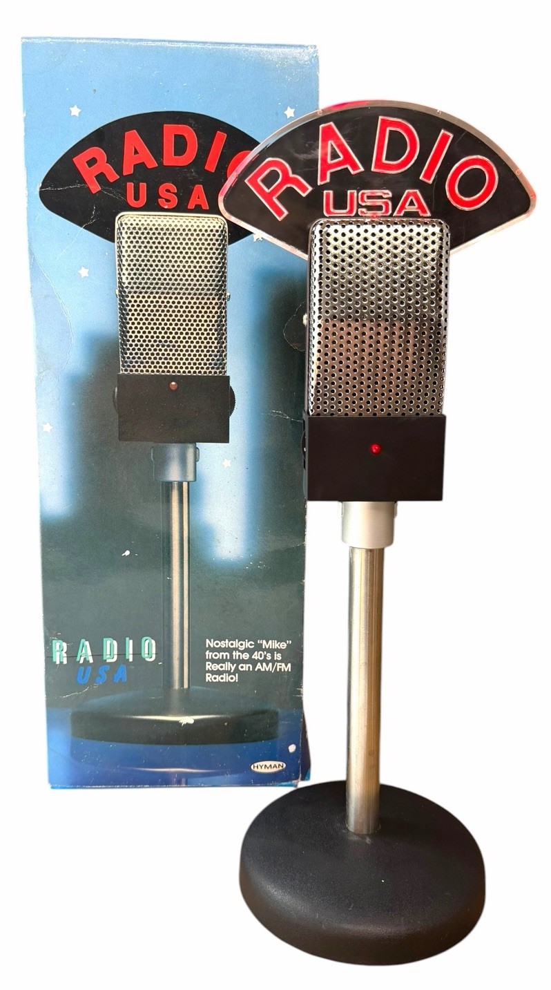 NEW IN BOX Vintage Radio USA AM/FM Microphone Radio Mike Chrome Hyman Products