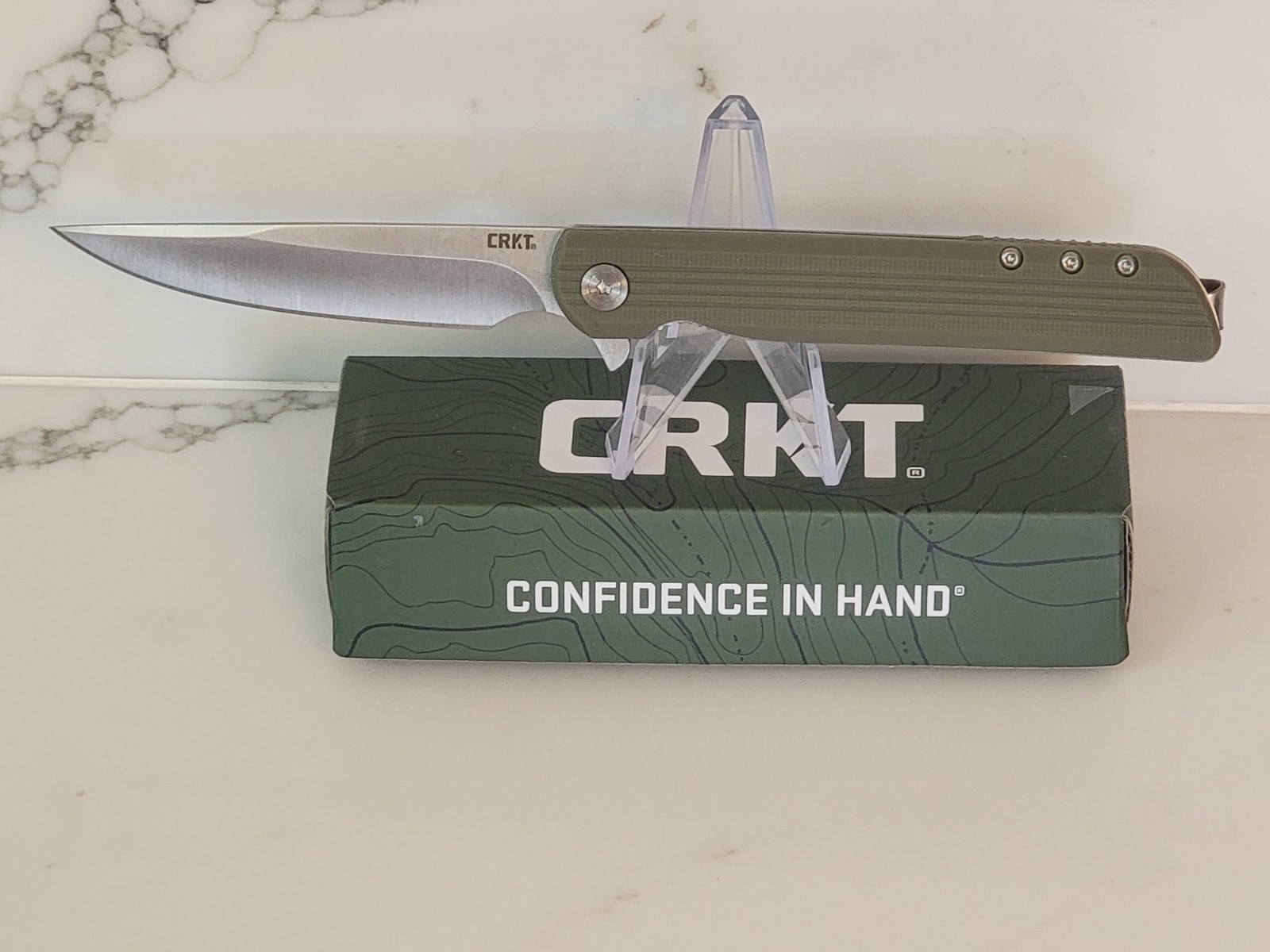 CRKT LCK 3810 Green Handles Folding Pocket Knife Lerch Design USA NEW IN BOX