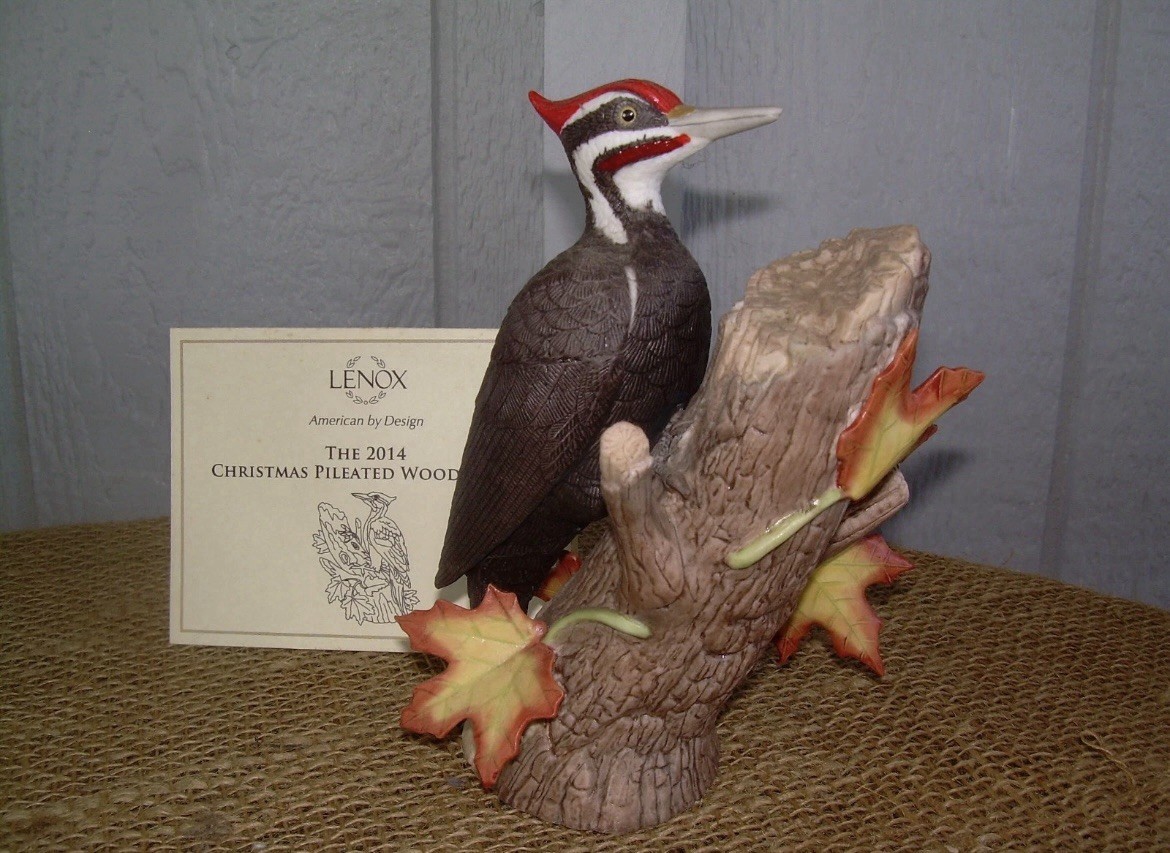 THE LENOX 2014 CHRISTMAS PILEATED WOODPECKER Sculpture COA New In The Box Mint