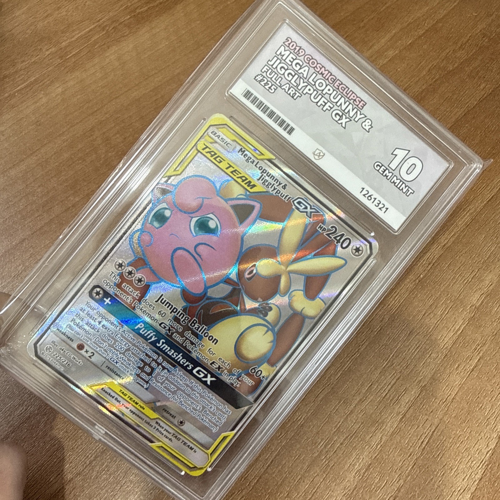 Mega Lopunny & Jigglypuff Tag Team GX 225/236  Cosmic Eclipse Ace 10 