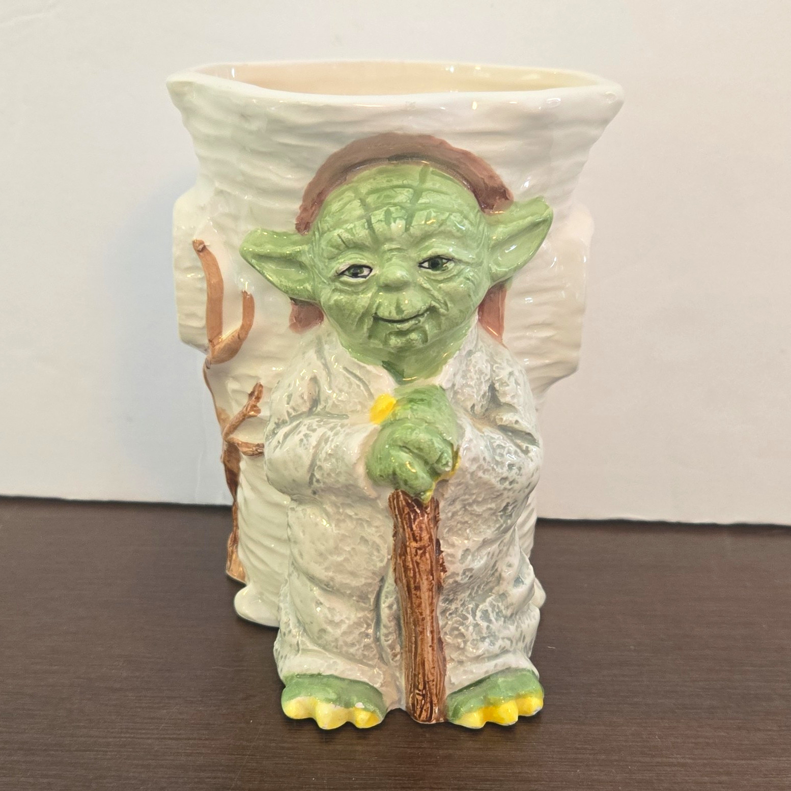 Vintage 1983 Star Wars Yoda Ceramic Pencil Holder Cup Sigma Tastesetter Japan