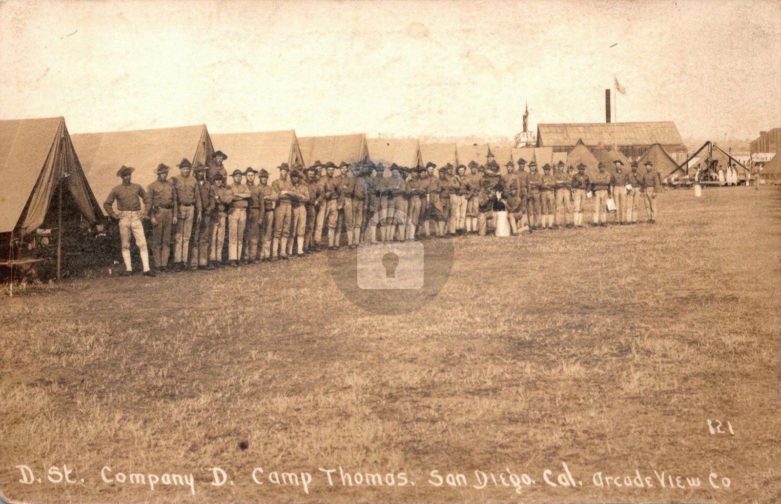 San Diego CA California Camp Thomas D St Co. D RPPC Photo Postcard COPY
