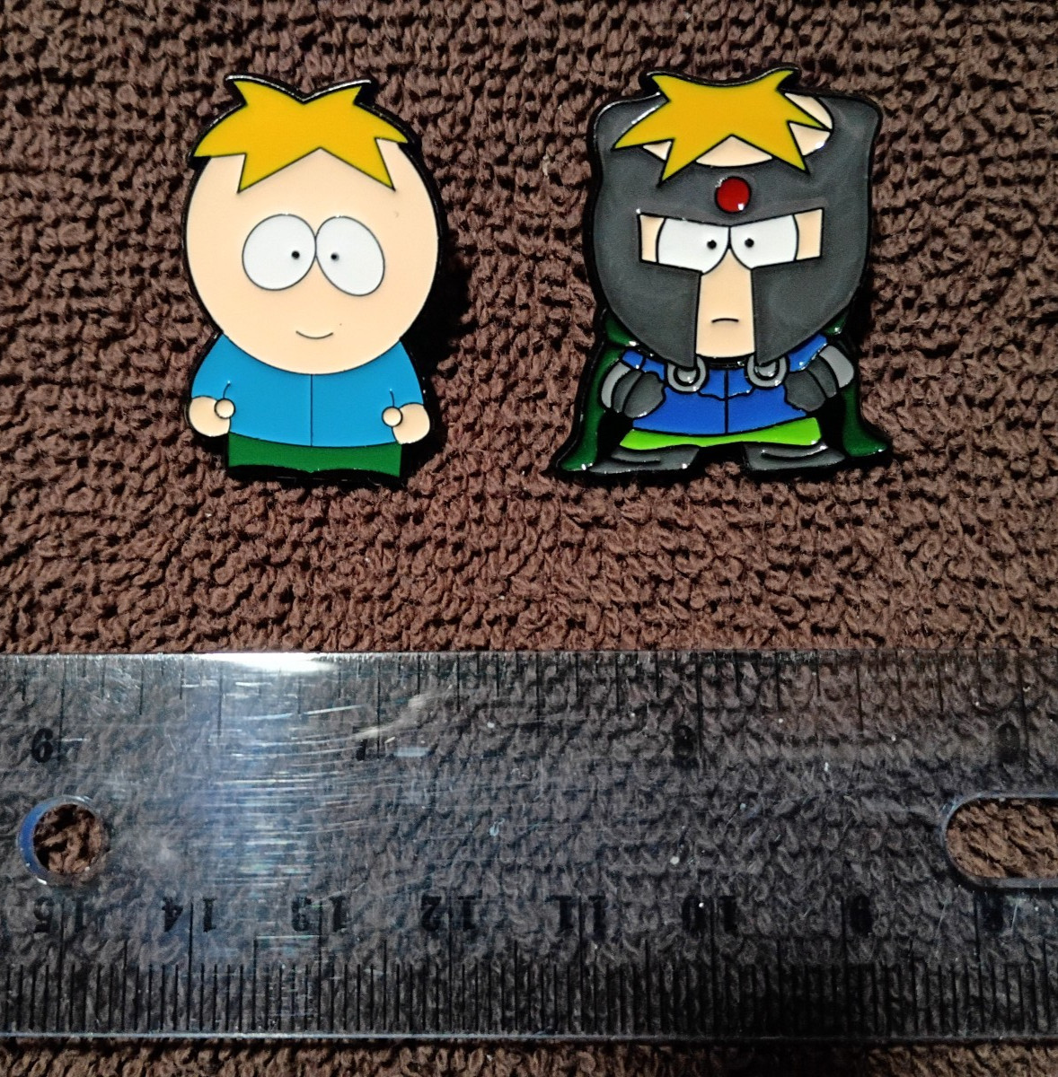 2pc SOUTH PARK PIN SET Butters / Professor Chaos Metal Brooch Enamel Lapel Pins