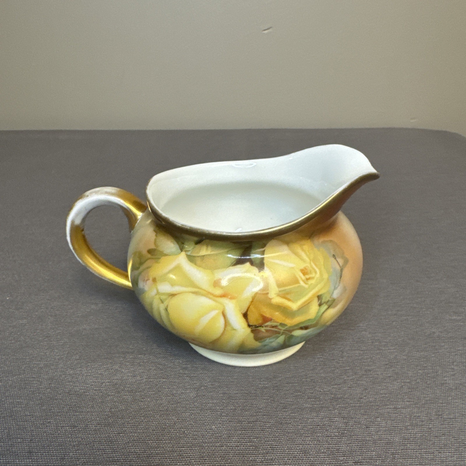 Vintage Thomas Sevres Bavaria Creamer Hand Painted Floral Roses Germany