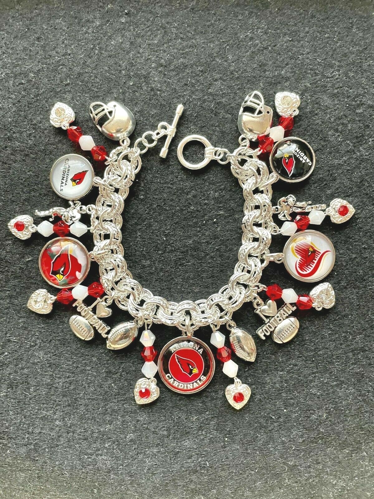 Arizona Cardinals Charm Bracelet, FREE  SHIPPING 