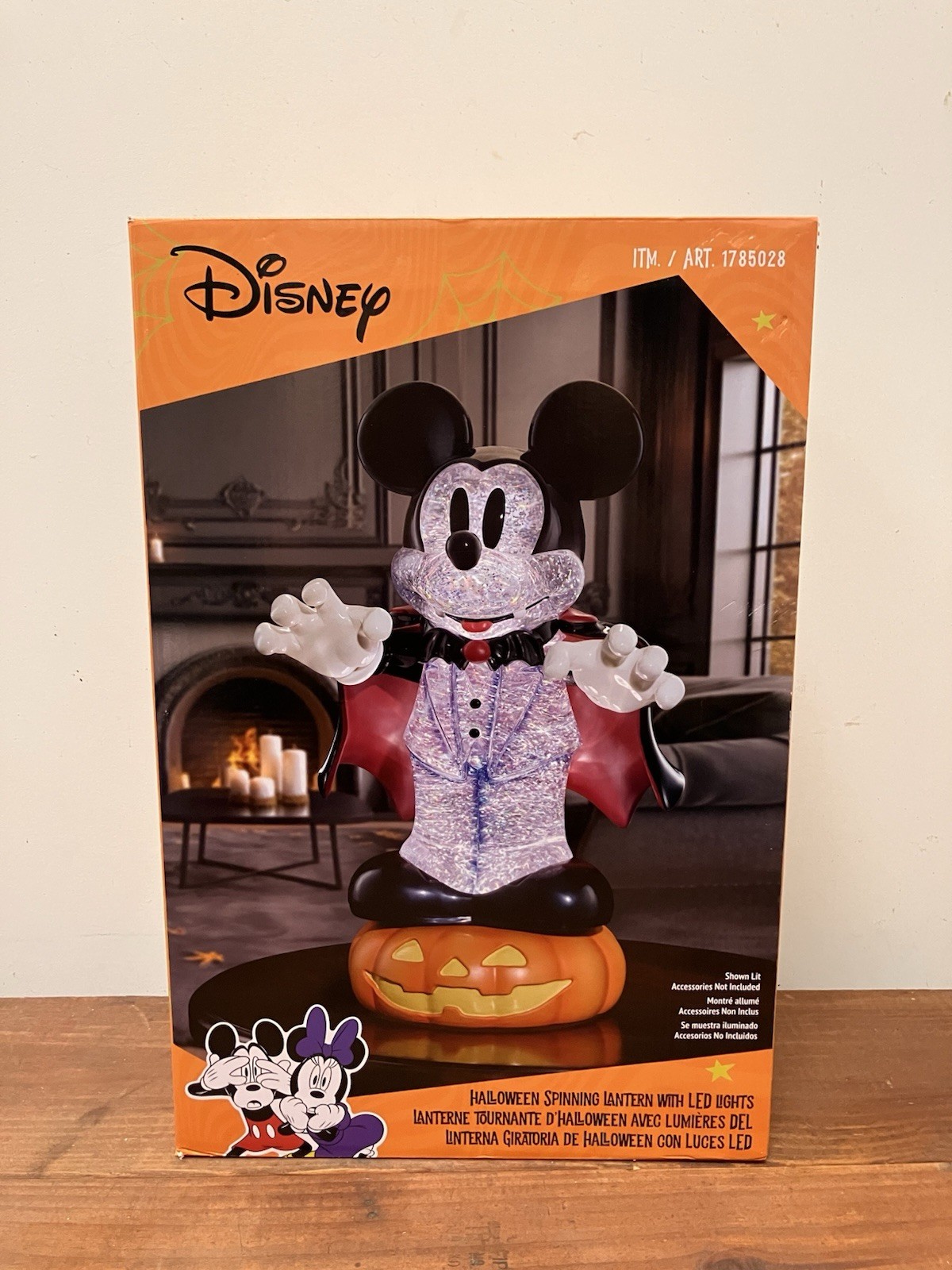 Disney Vampire Mickey Mouse Halloween Spinning Lantern with LED Lights BRAND NEW