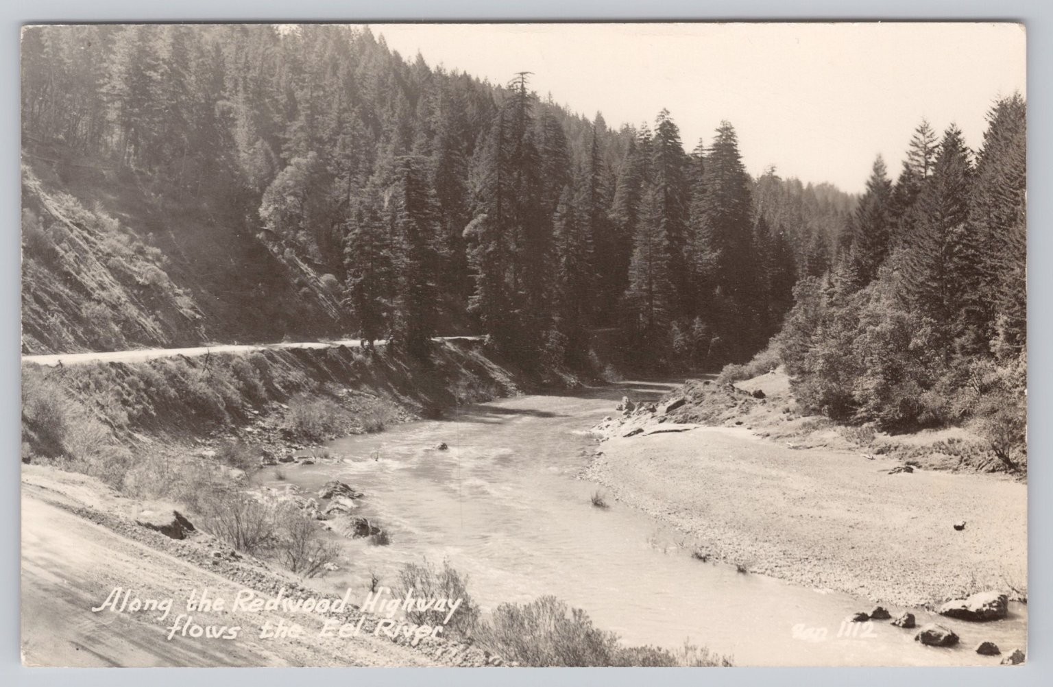 Vintage RPPC Eel River Redwood Highway California Scenic View Postcard