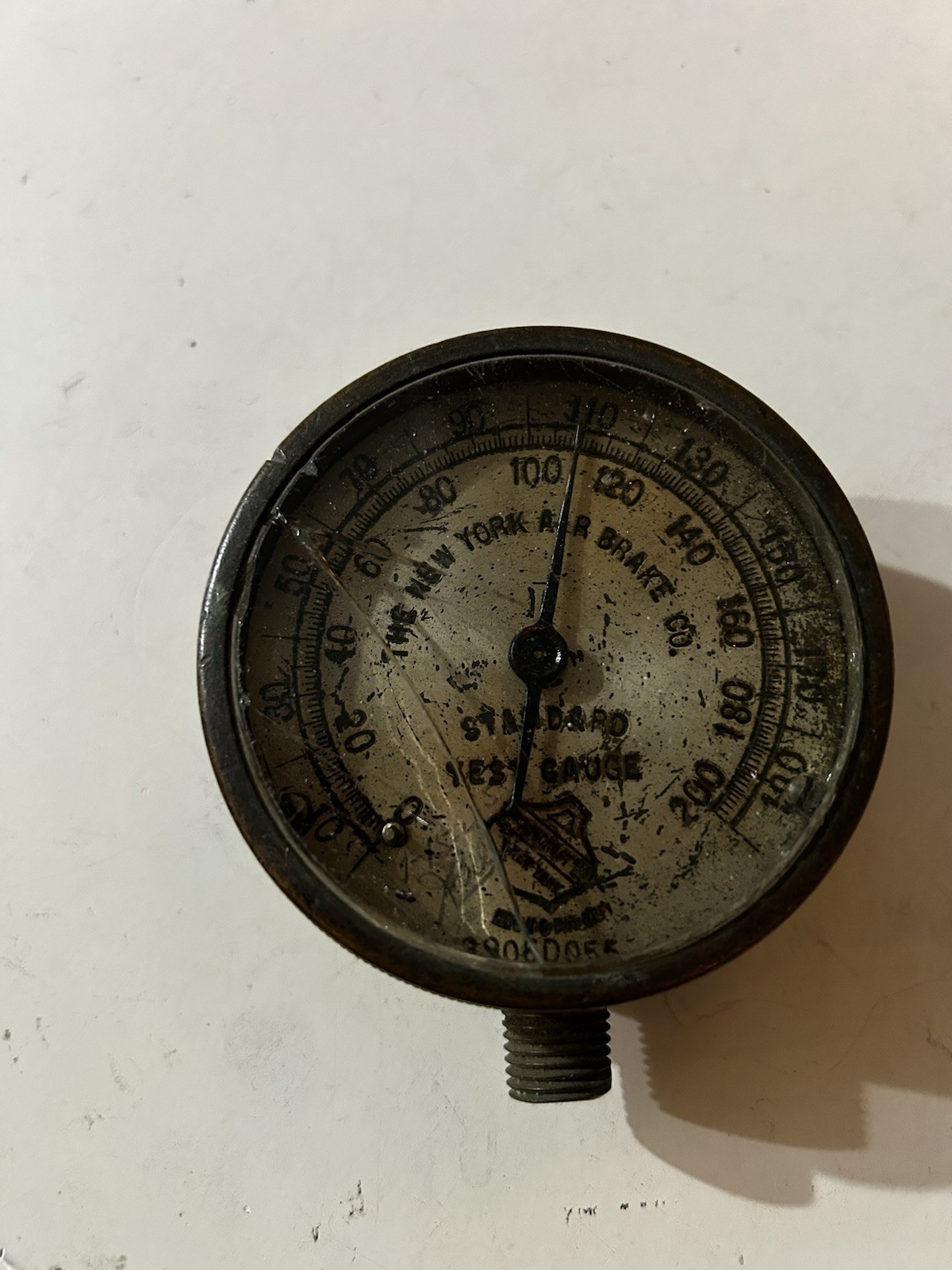 Antique New York Air Brake Co Railroad Standard Test Gauge 200 PSI Steampunk 
