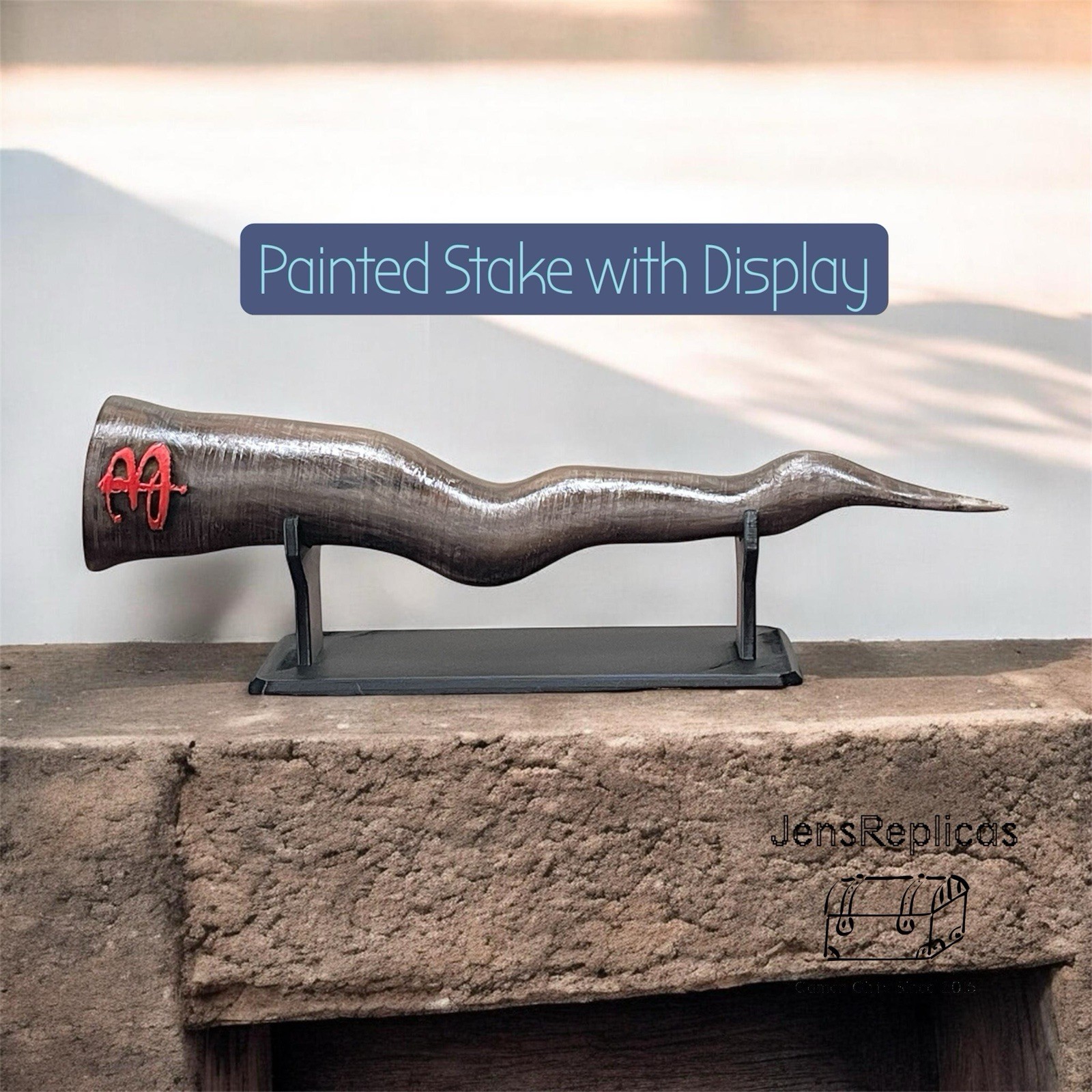 Buffy the Vampire Slayer Painted Pointy Full Size Stake With Display Collectible