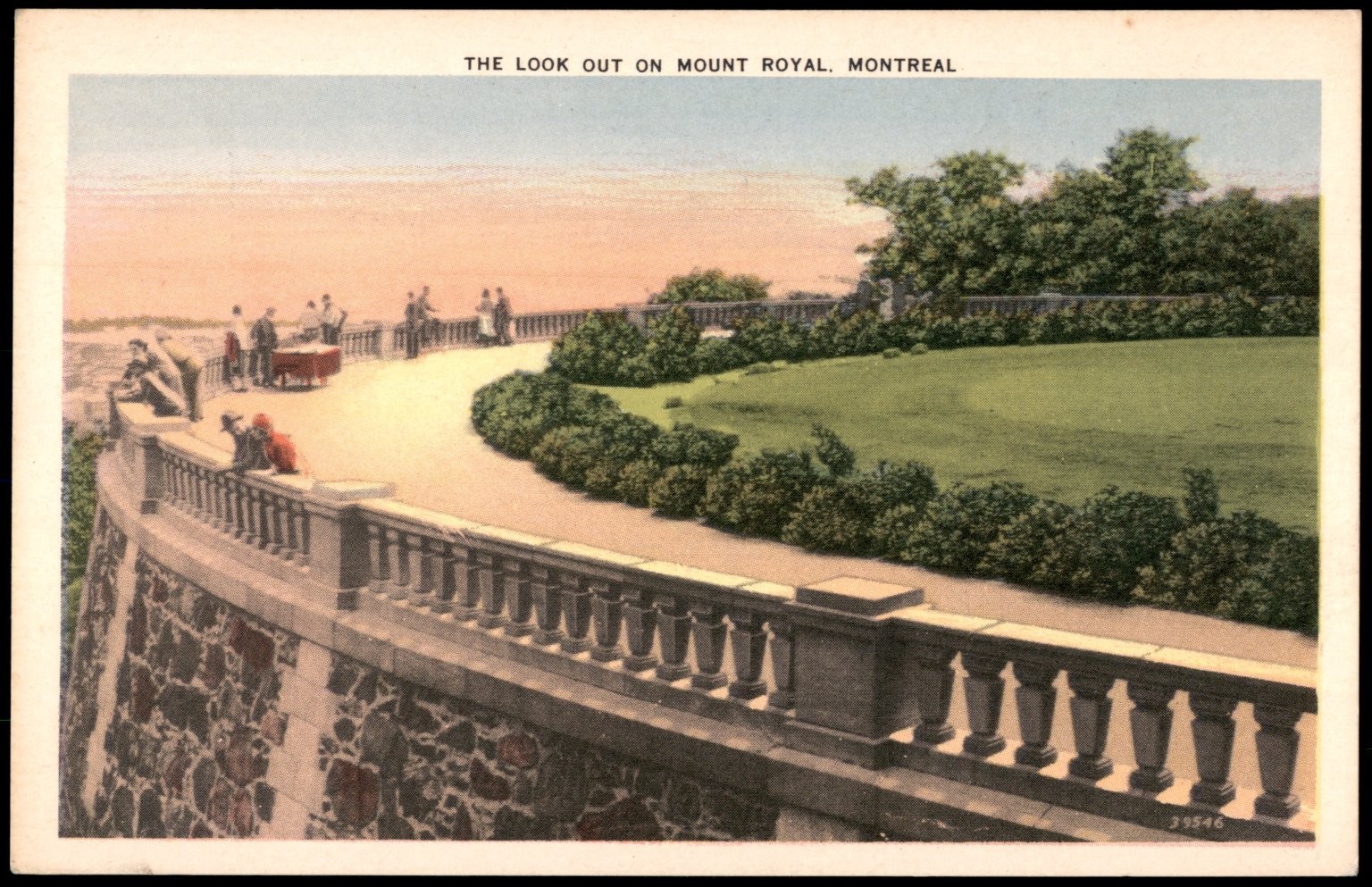 Mount Royal Lookout Montreal Vintage Postcard Scenic Canada View