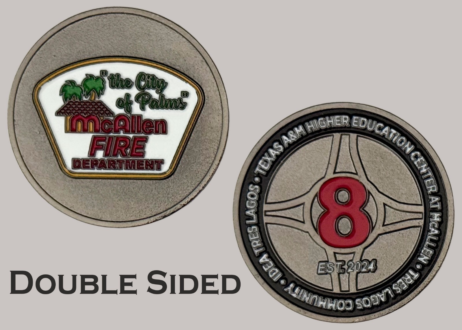 McAllen Fire Department City of Palms Station 8 Challenge Coin  J#44