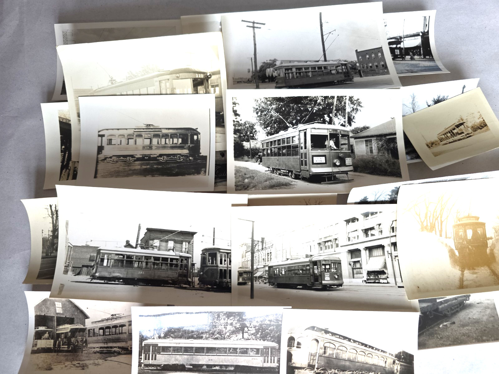C. 1930s-1940s Trolley Interurban Electric Railway Photo Snapshot Lot Of 22