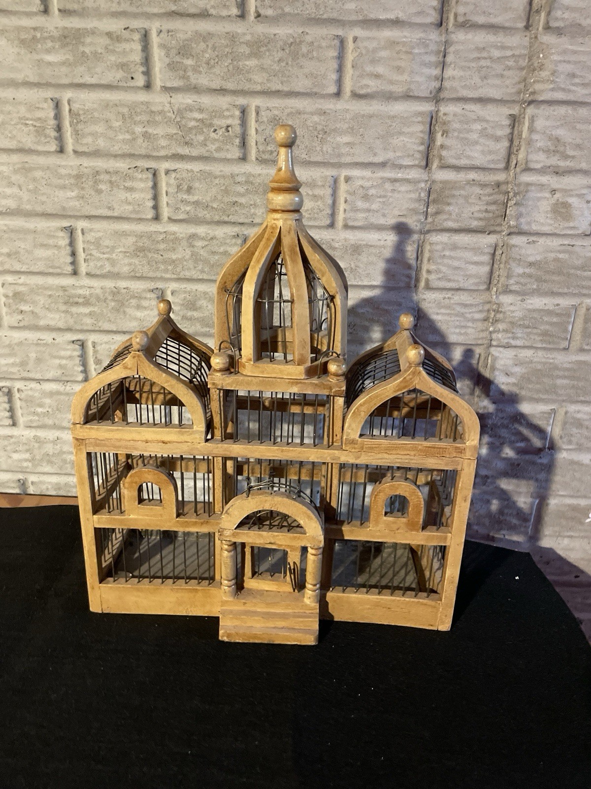 Vintage Victorian Style Taj Mahal Wooden Metal Bird Cage 19\