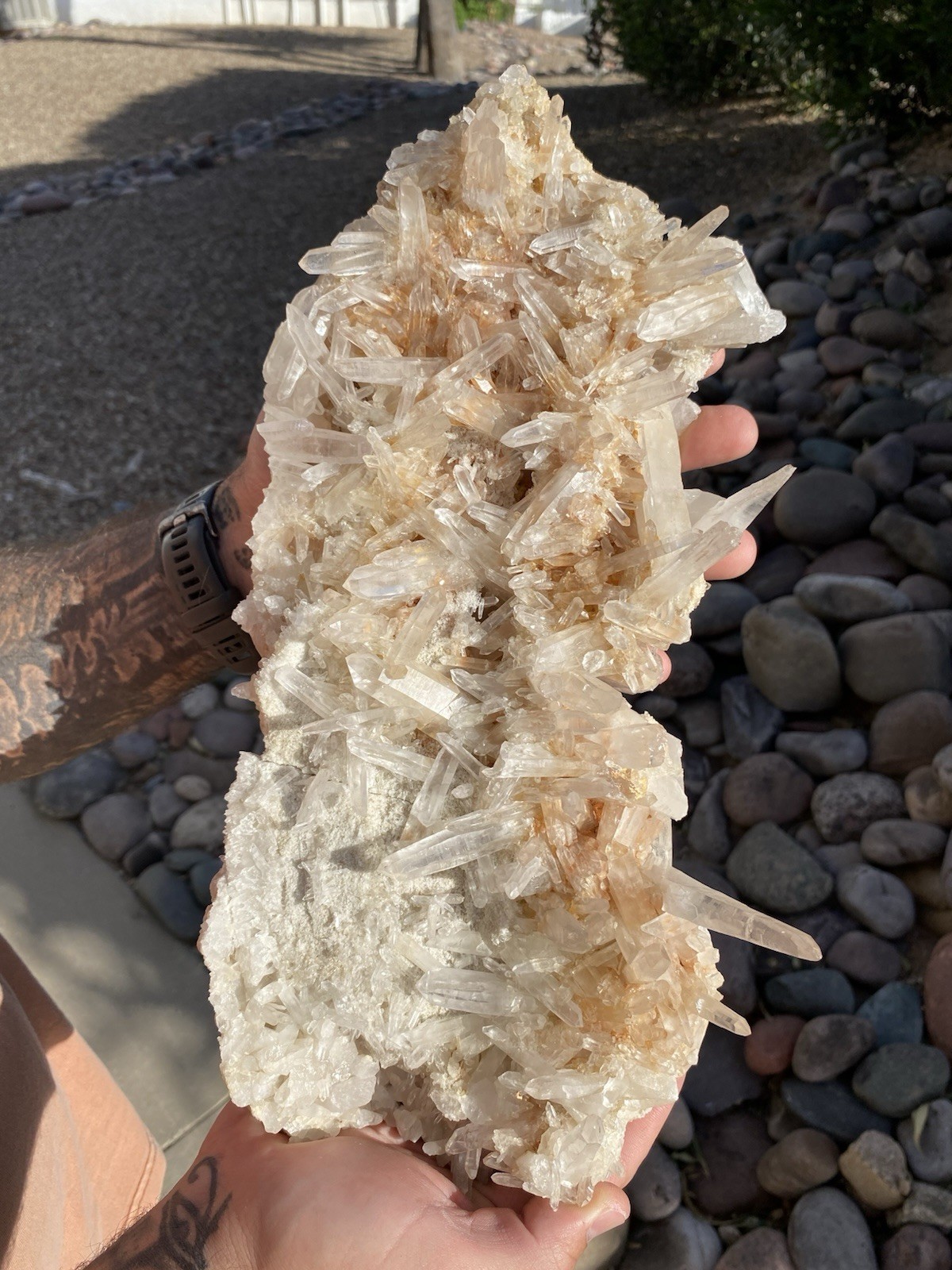 12.6 Lb Columbian Clear Quartz Cluster On Natural Matrix Statement Piece