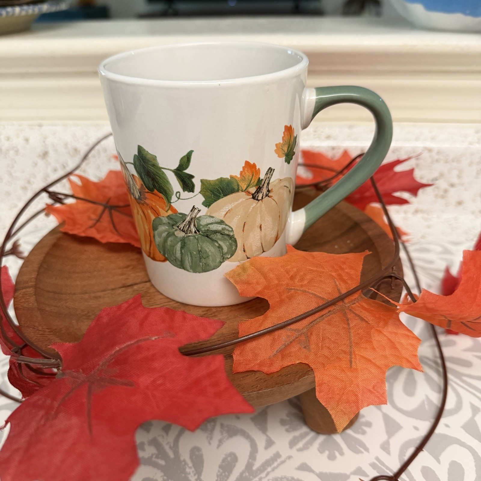 Fall Coffee Mug Thanksgiving Pumpkin Holiday Ceramic Tea Cup NEW