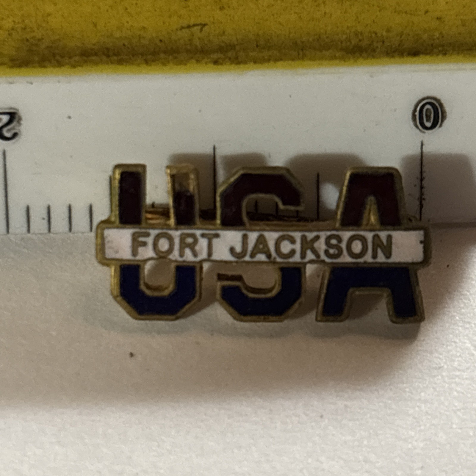 Vintage USA Fort Jackson Field Lapel Pin 3/4”